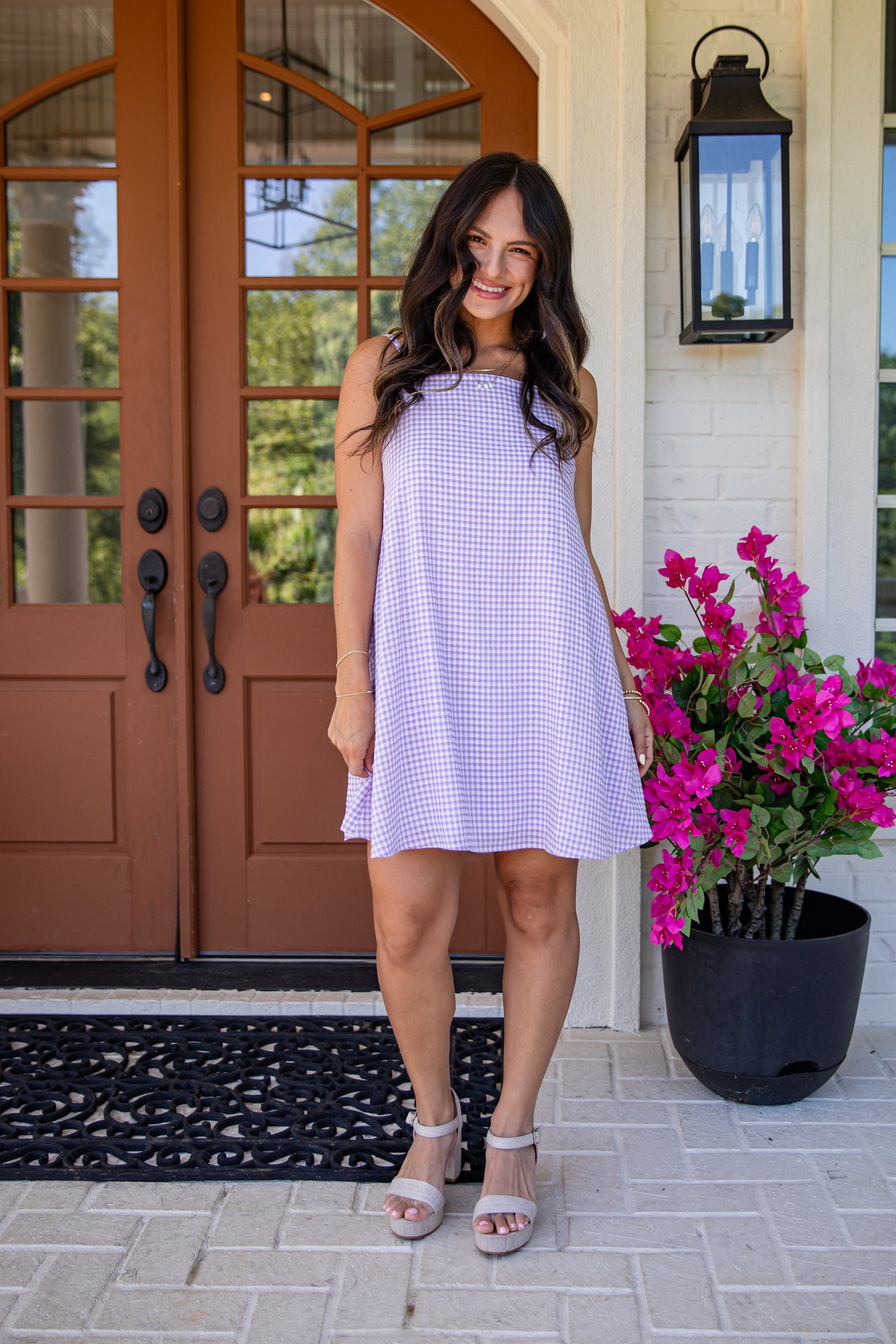 Capri Floral Maxi Dress in Bloom Blue Lavender Picnic Gingham Mini Dress 3