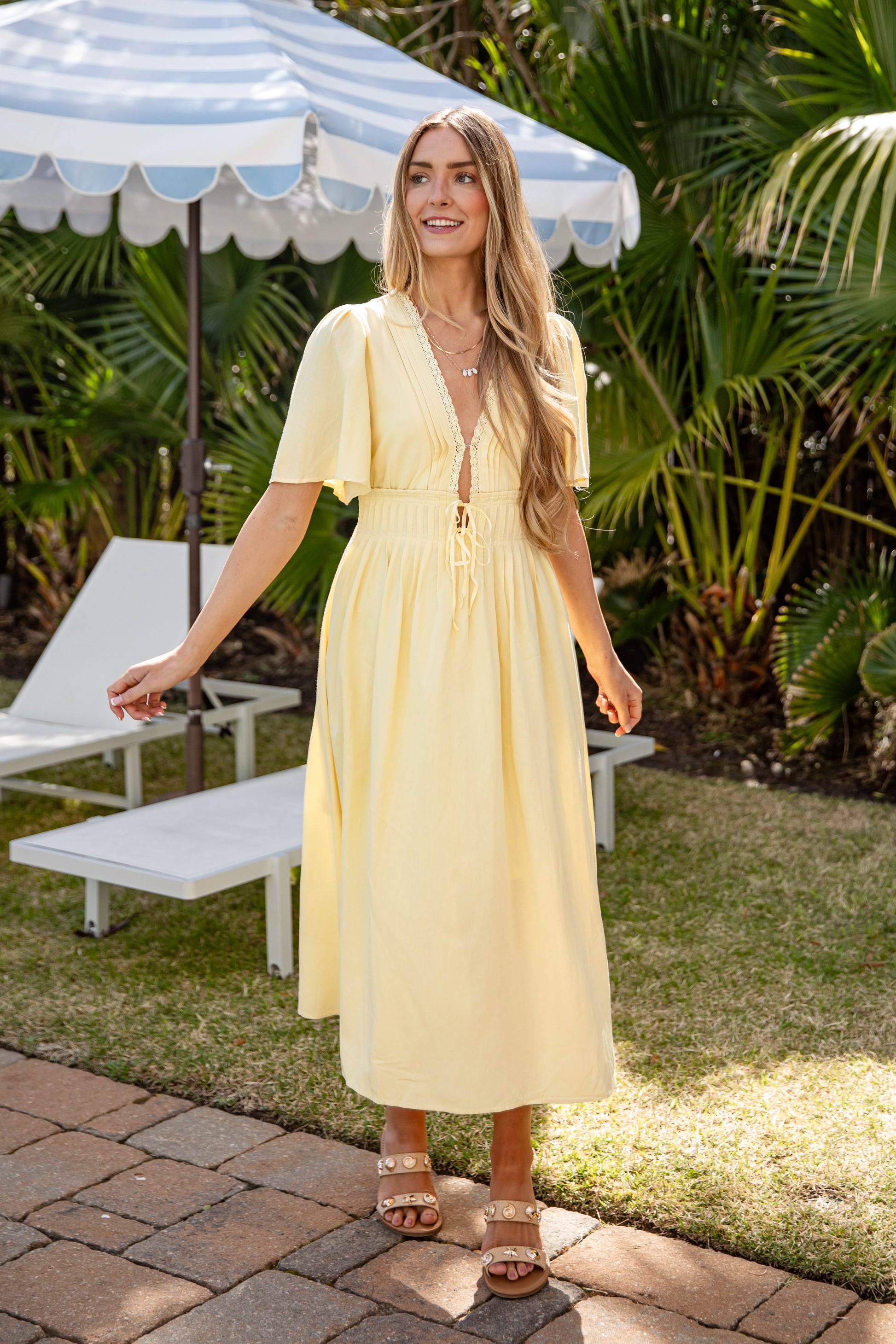 Capri Floral Maxi Dress in Bloom Blue Simply Sweet Midi Dress 7