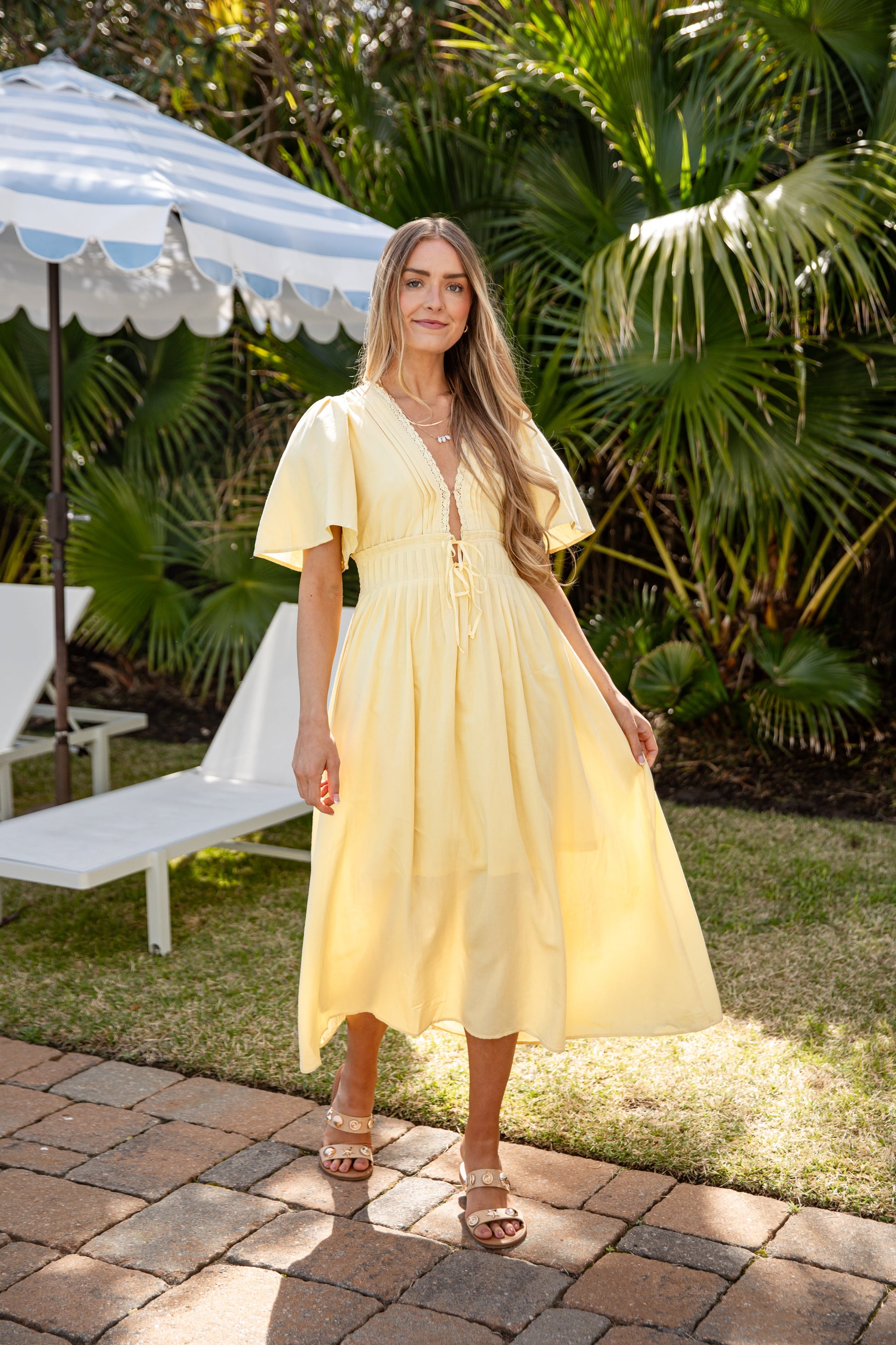 Capri Floral Maxi Dress in Bloom Blue Simply Sweet Midi Dress 2