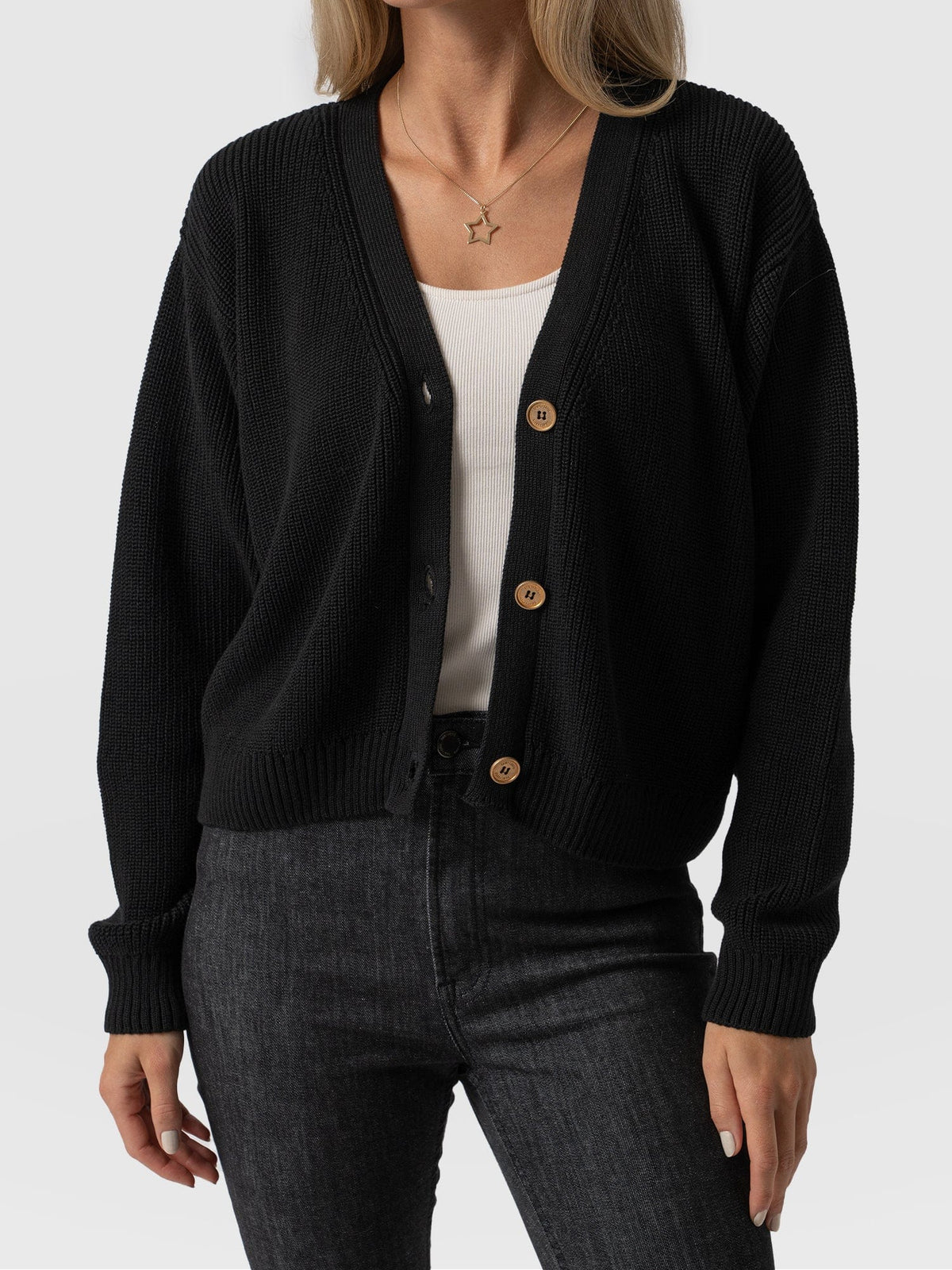 Margot Crop Cardigan Black 5