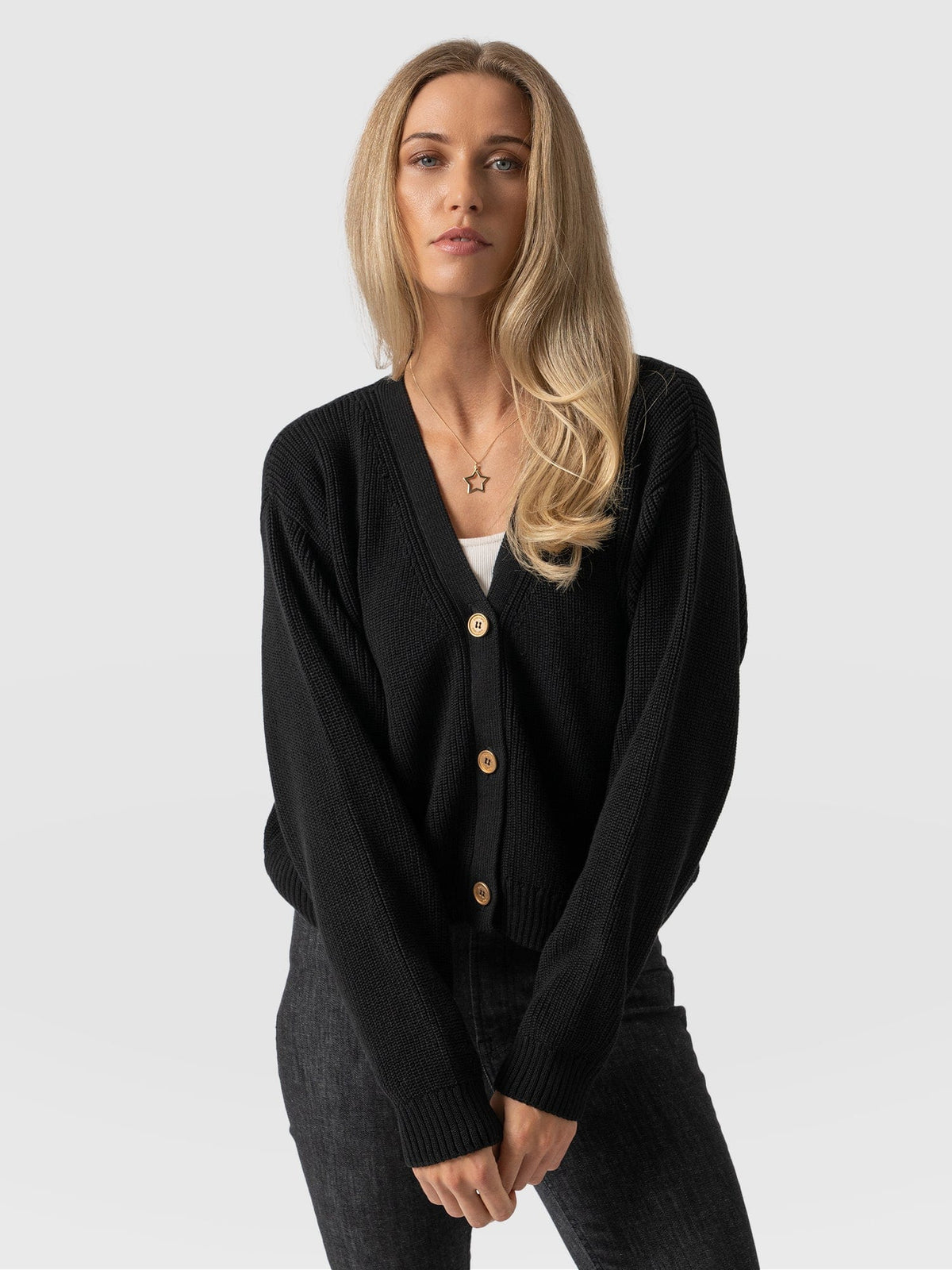 Margot Crop Cardigan Black 2