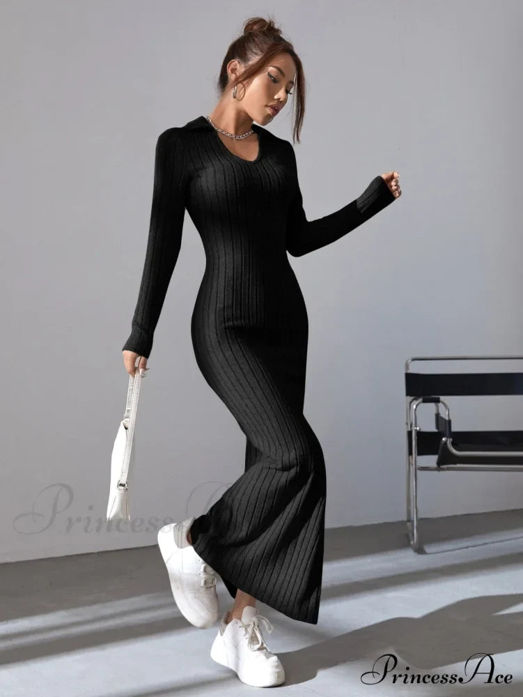 Saffron Ribbed Knit Dress Mint Blue 3