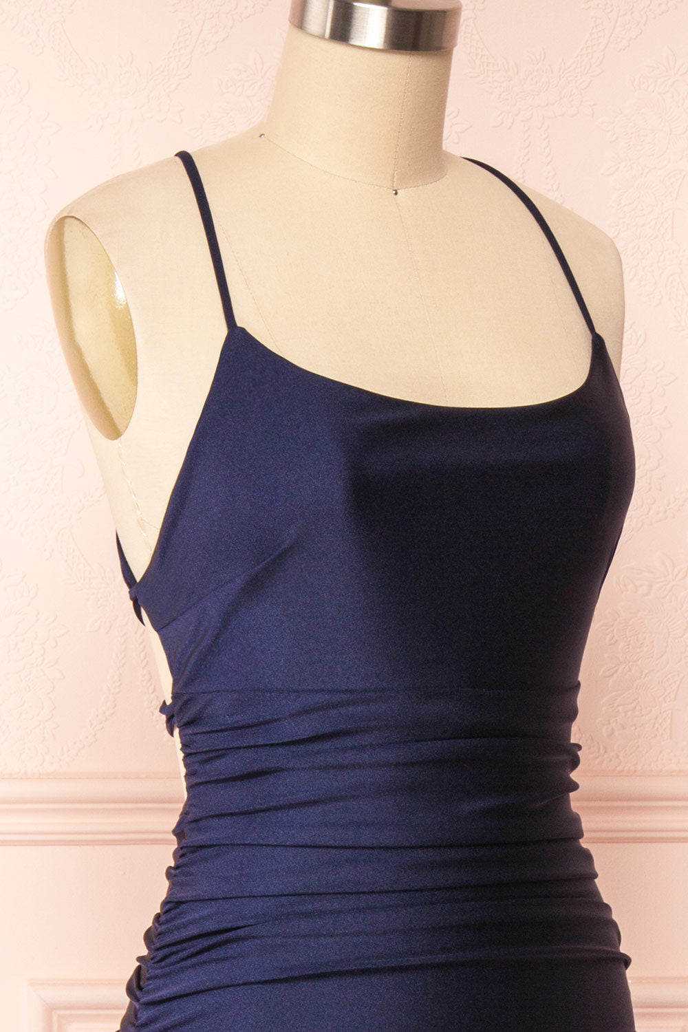 Sonia Navy Mermaid Maxi Dress with Slit Navy 7