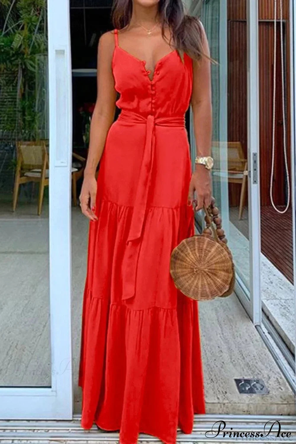 Violet Bandage Maxi Dress Red 4