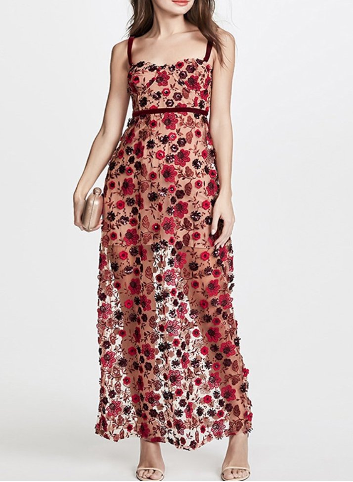 Margot Red Print Maxi Dress 3