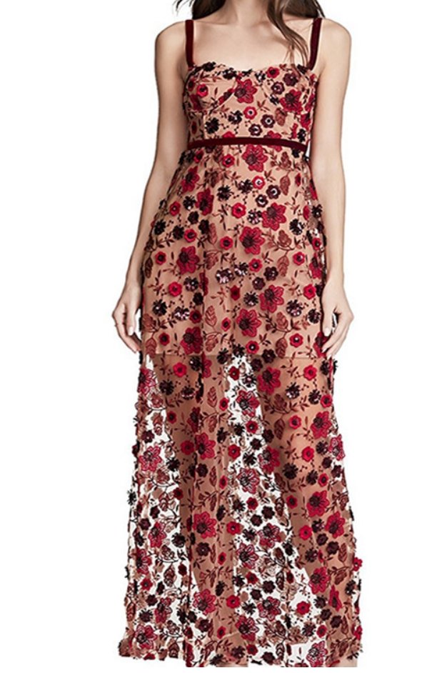 Margot Red Print Maxi Dress 4