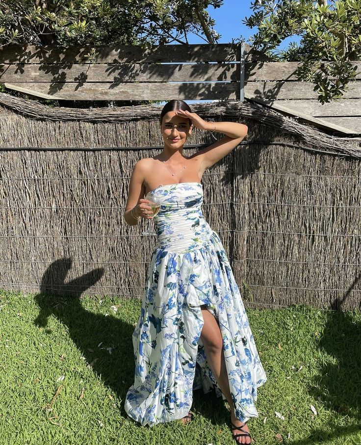 Arabella Floral Print Strapless Gown Picture Color 3