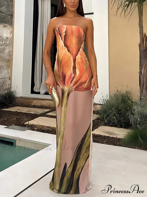 Celestine Graffiti Off-Shoulder Maxi Dress Shoulder Maxi Dress 1