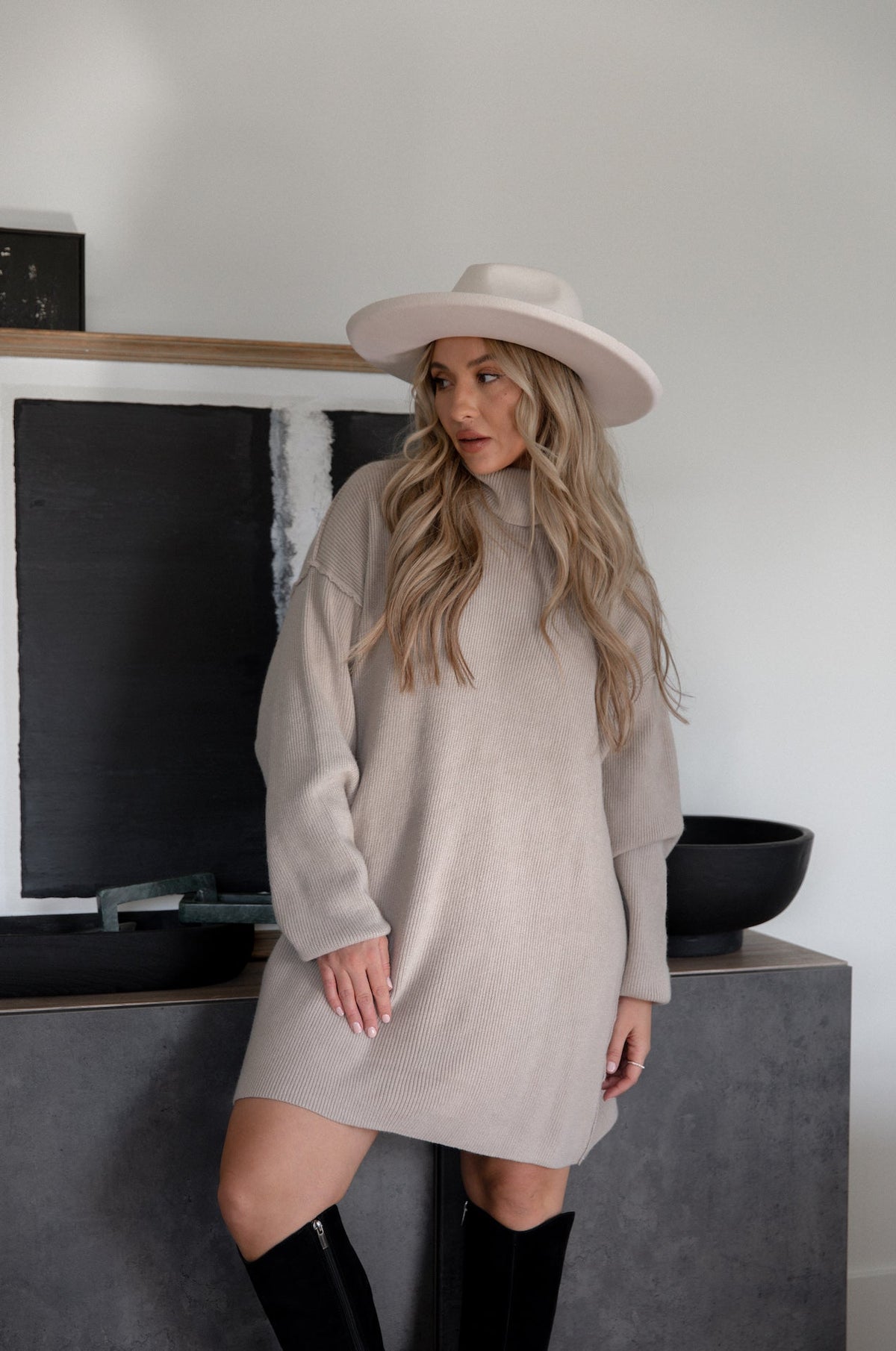 Margot Turtleneck Sweater Dress Multi 4