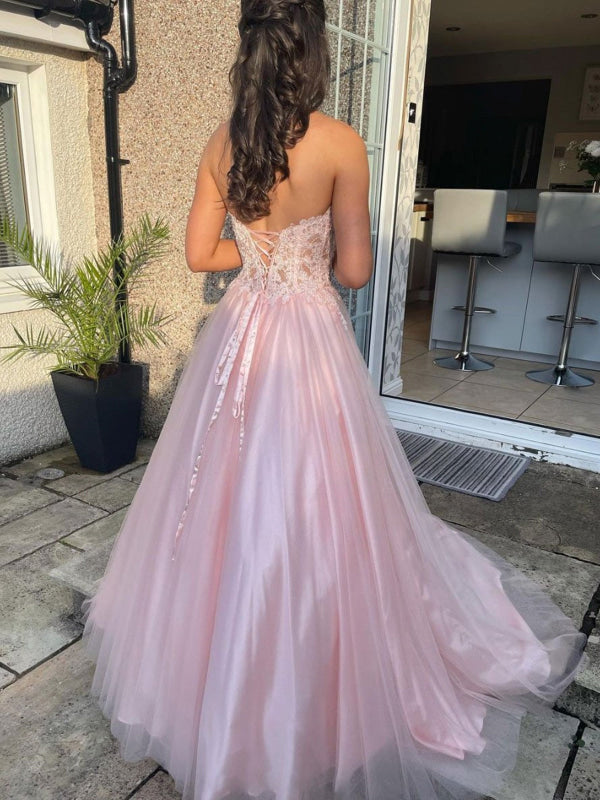 Valentina Lace A-Line Gown Candy Pink 3