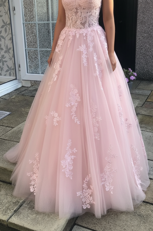 Valentina Lace A-Line Gown Dusty Pink 6