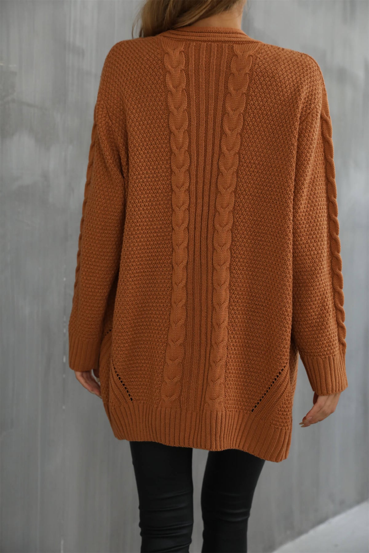 Ludlow Cable Knit Cardigan in Blush Tan 5