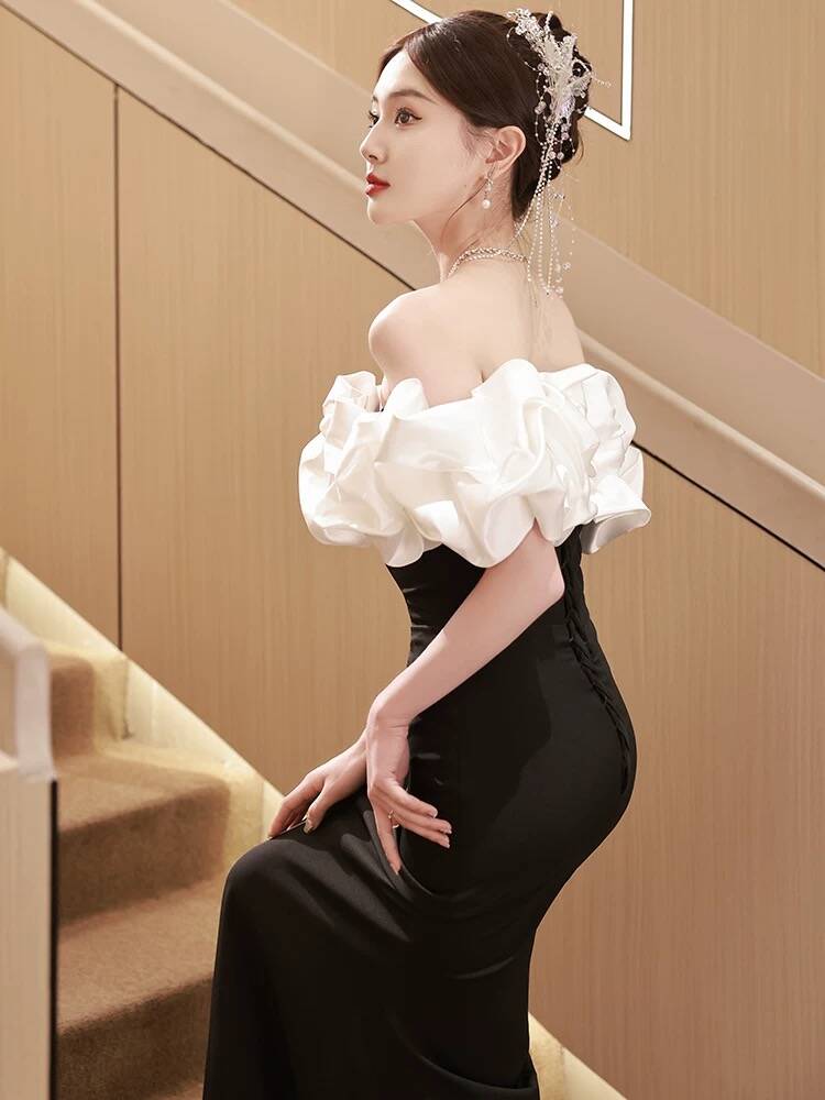 Seraphine Off-Shoulder Mermaid Dress Black 6