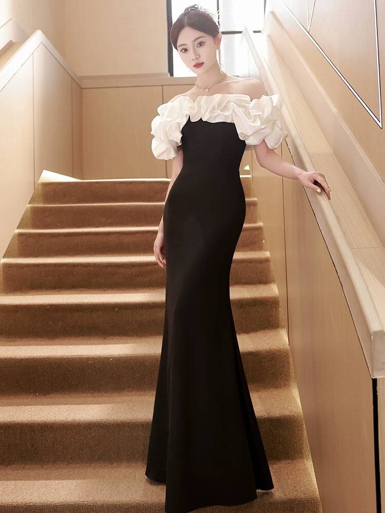 Seraphine Off-Shoulder Mermaid Dress Black 5