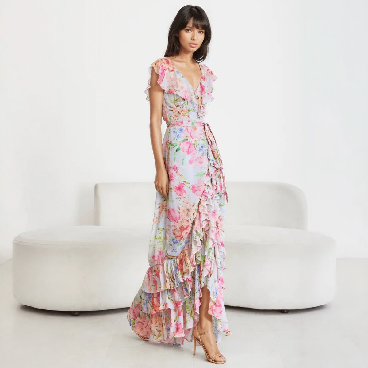 Tilda Crepe Maxi Dress SHINING LIGHT BLUE 1