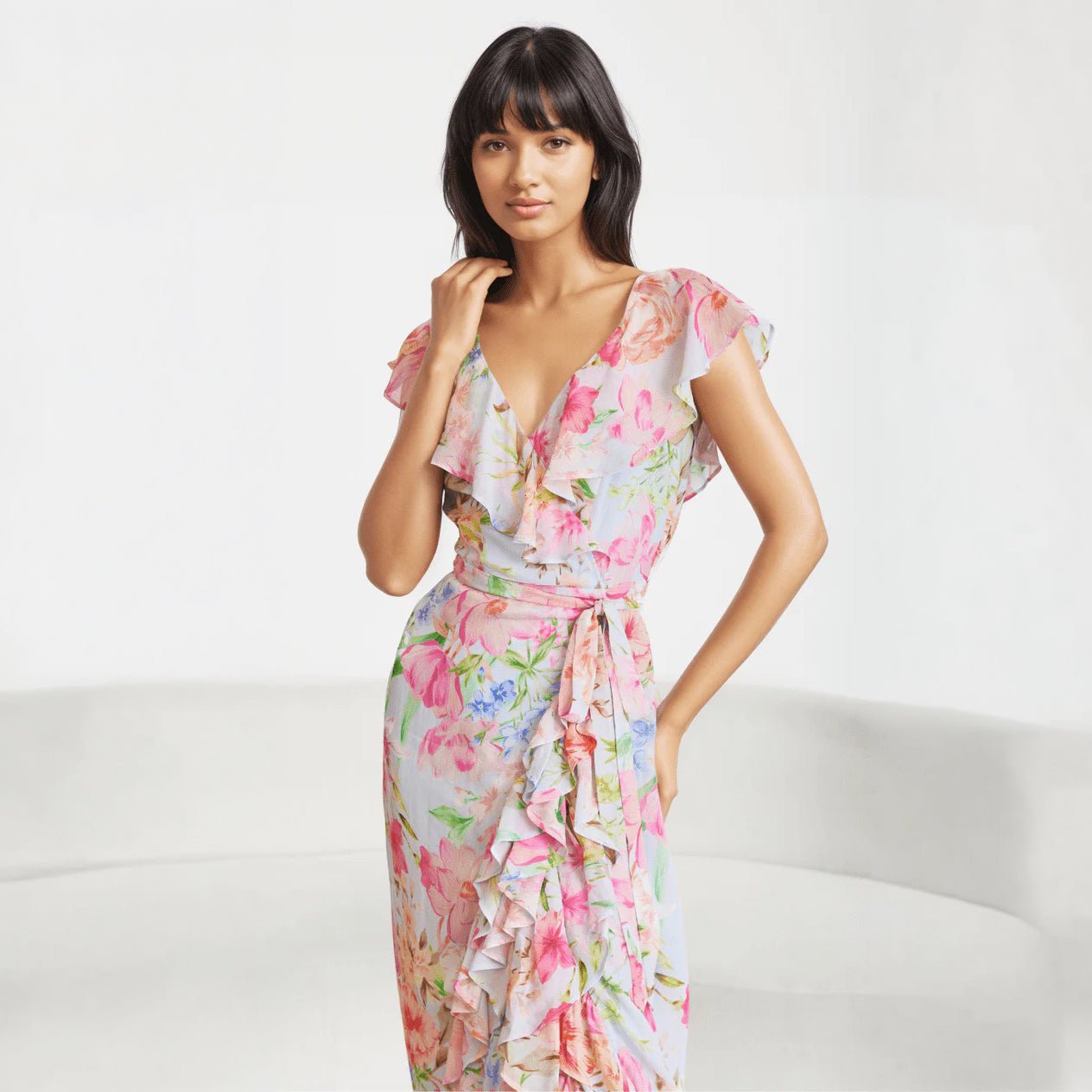 Tilda Crepe Maxi Dress SHINING LIGHT BLUE 4
