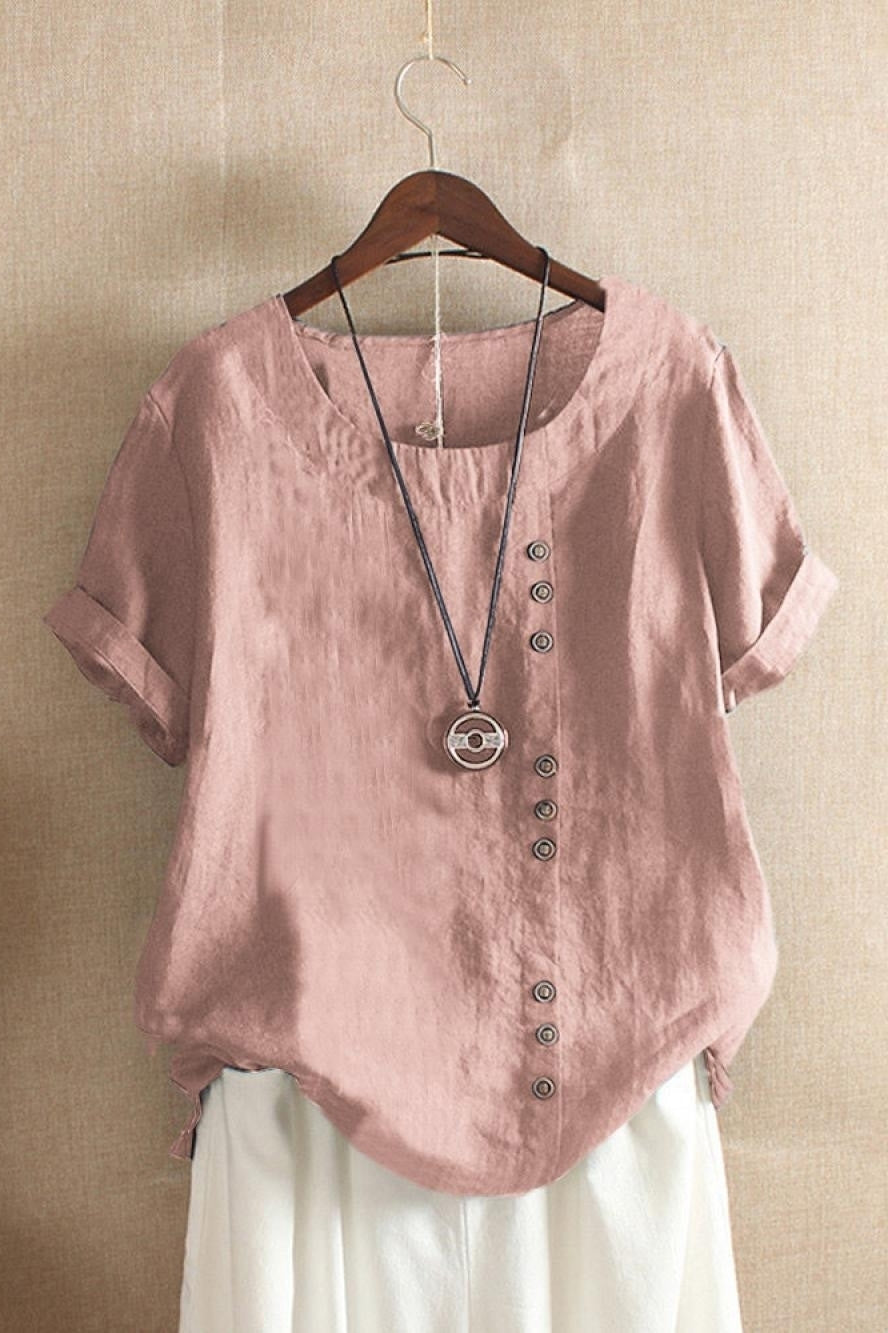 Margot Button-Front Blouse Orange 5