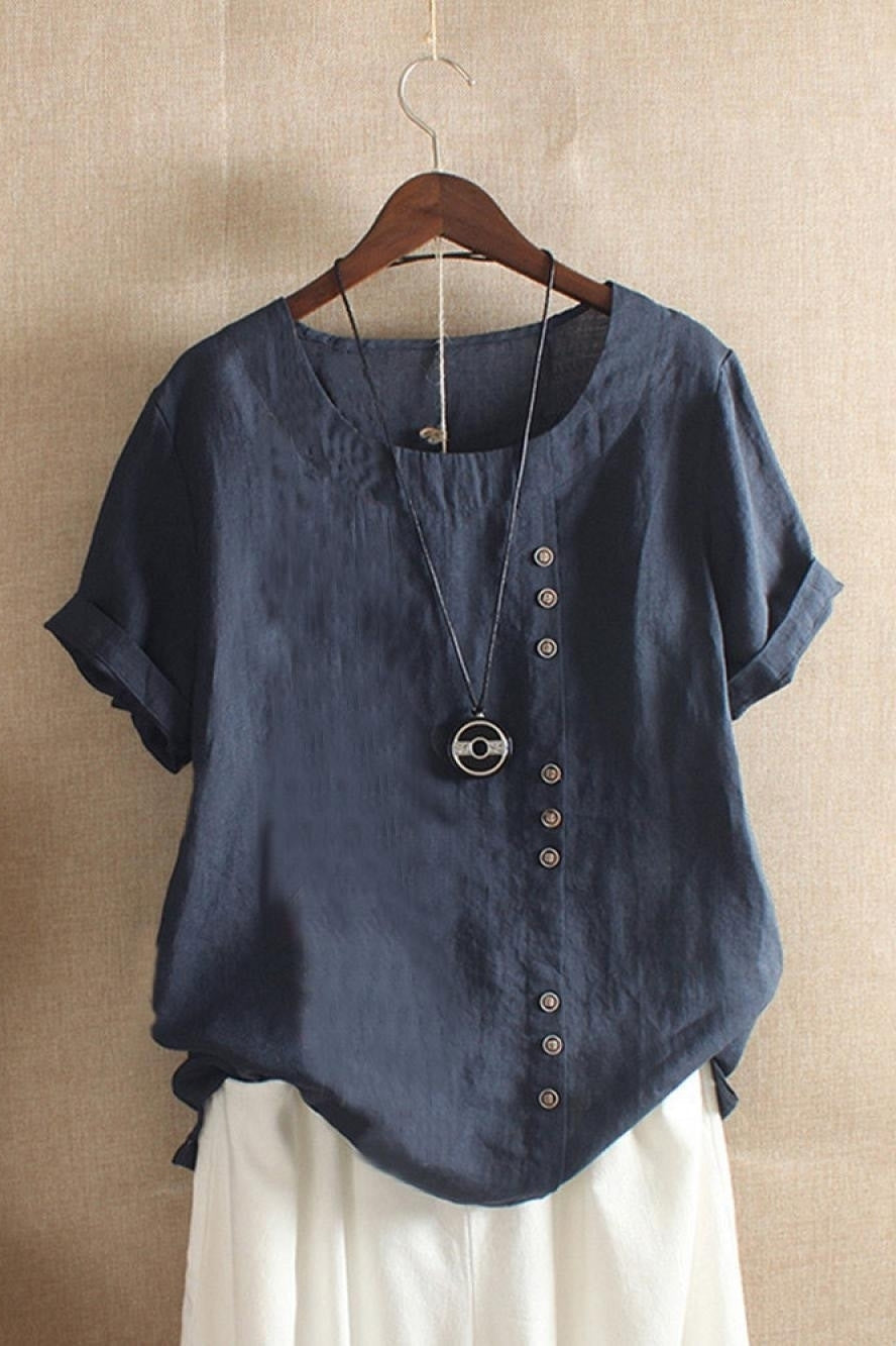Margot Button-Front Blouse Green 1
