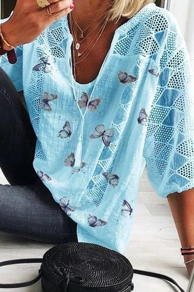 Halcyon Butterfly Blouse White 2