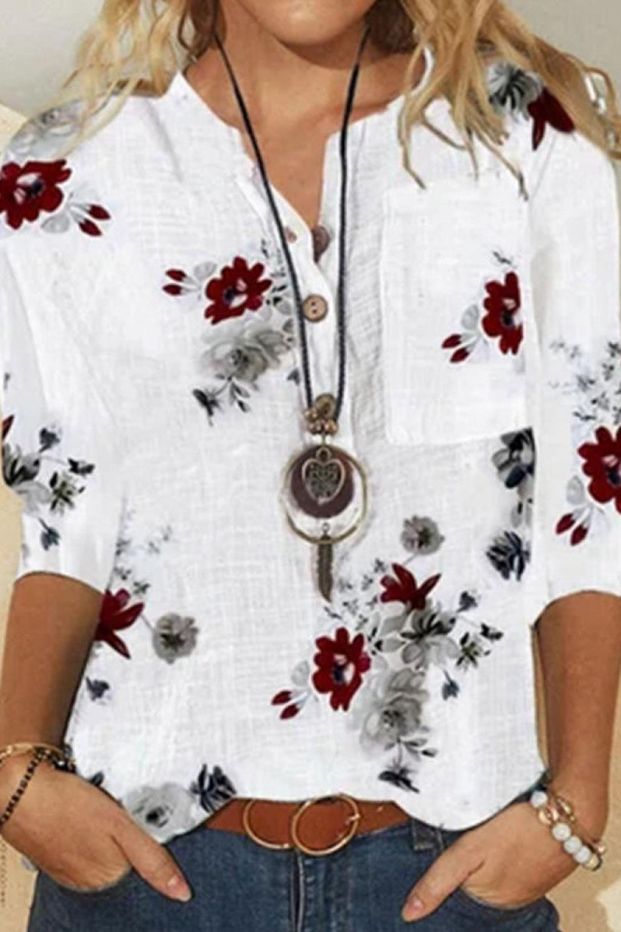 Margot Floral Blouse White 1