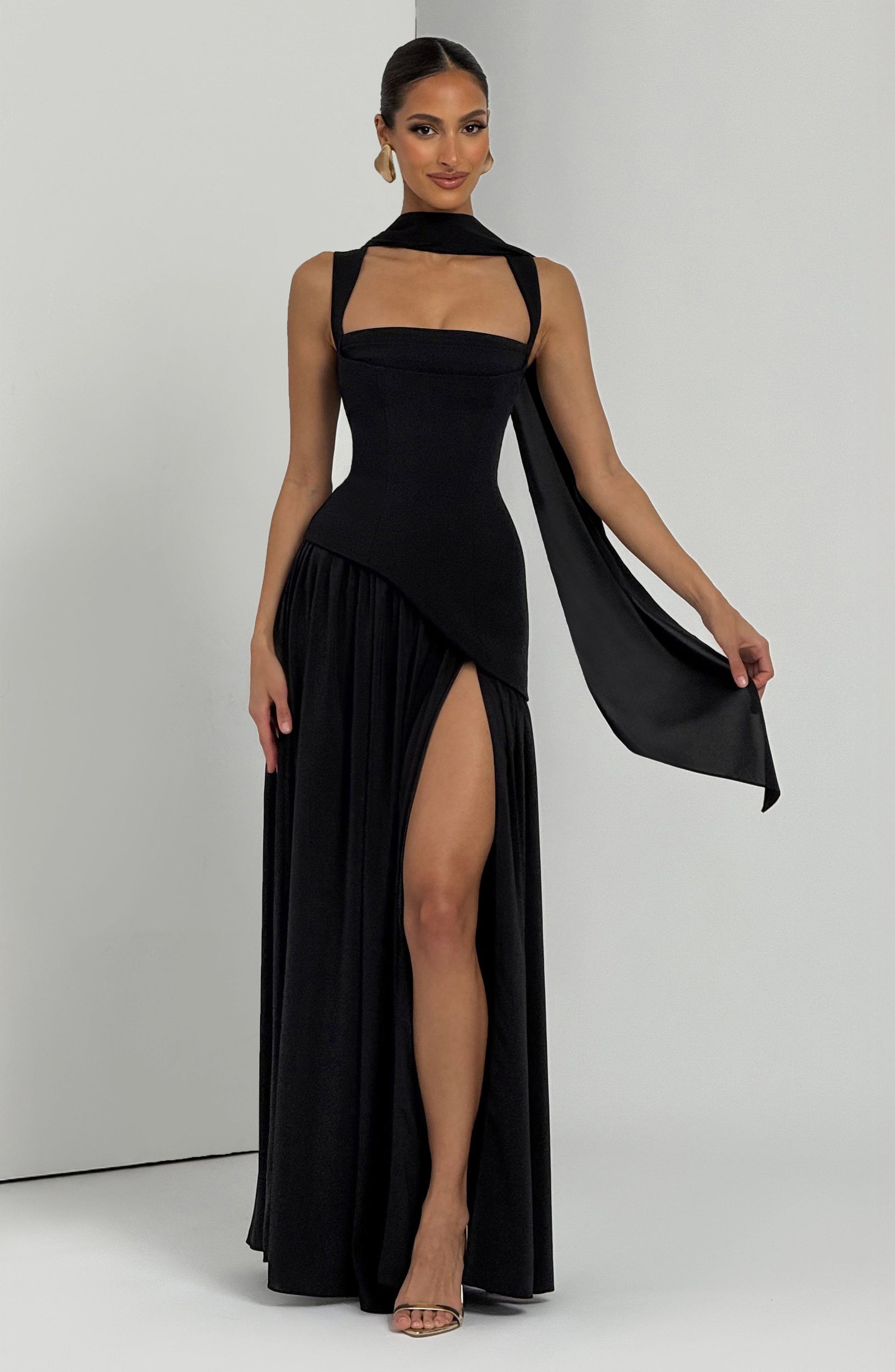 Tullulah Tulle Maxi Dress in Black Black 7