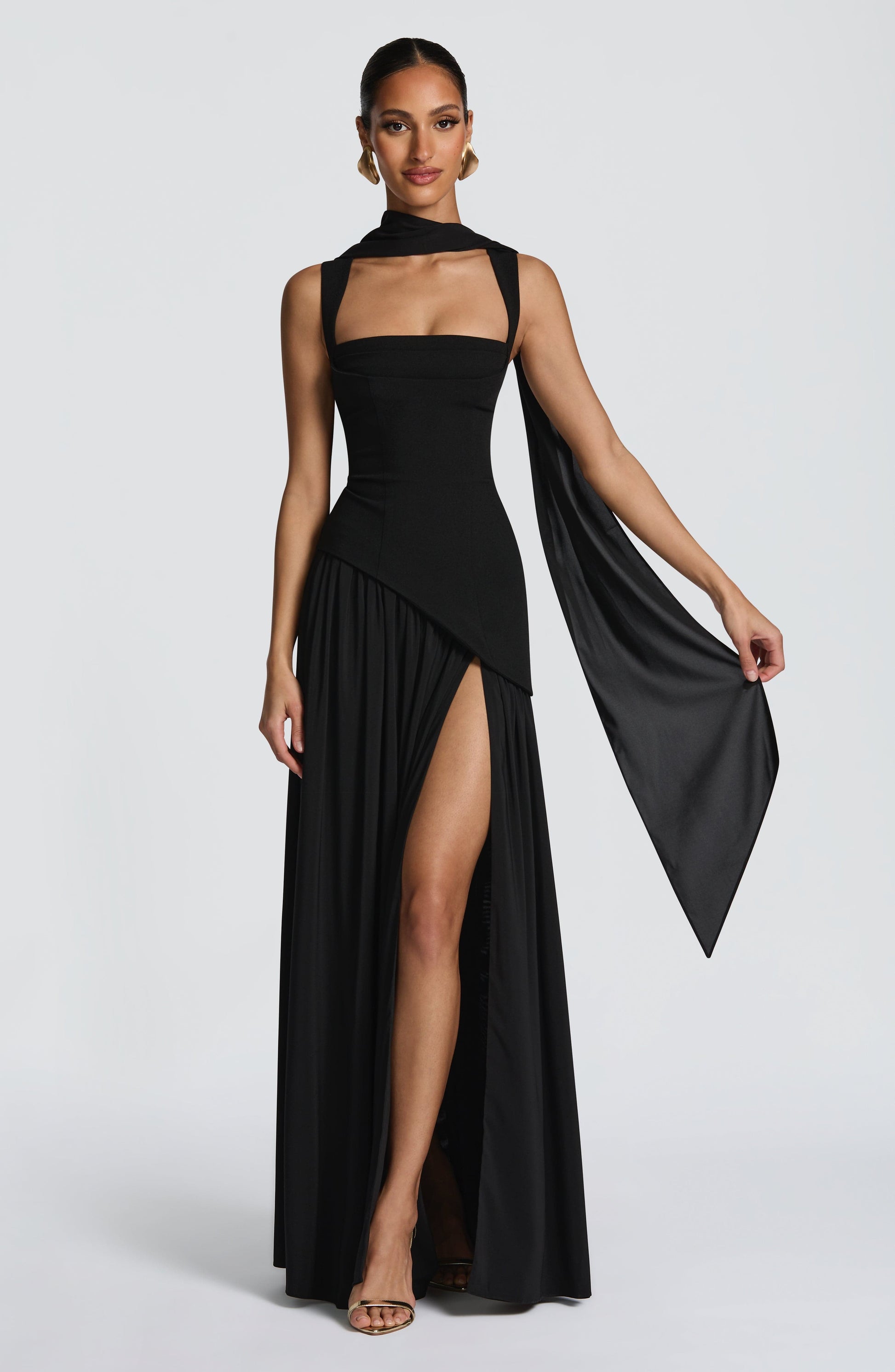 Tullulah Tulle Maxi Dress in Black Black 1