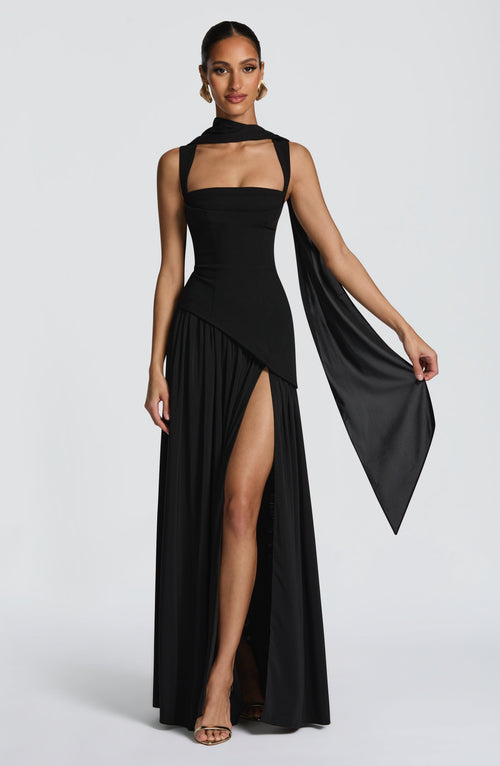 Tullulah Tulle Maxi Dress in Black Black 1