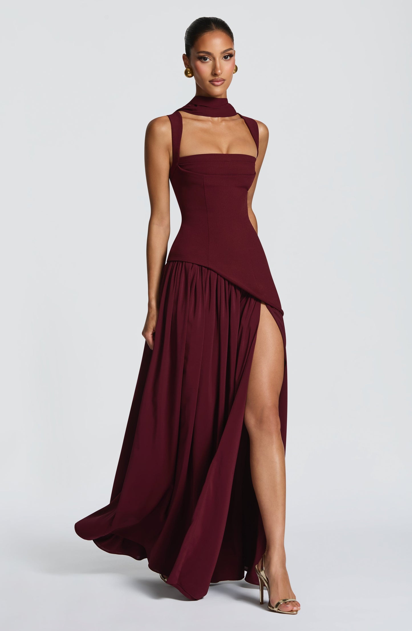 Tullulah Tulle Maxi Dress in Black Cherry Lacquer 7