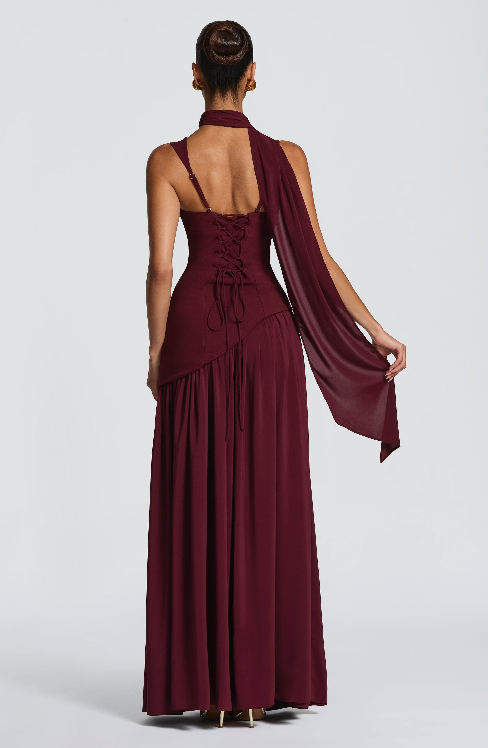 Tullulah Tulle Maxi Dress in Black Cherry Lacquer 6