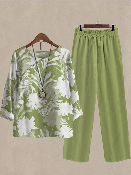 Botanical Two-Piece Midi Suit Green 1