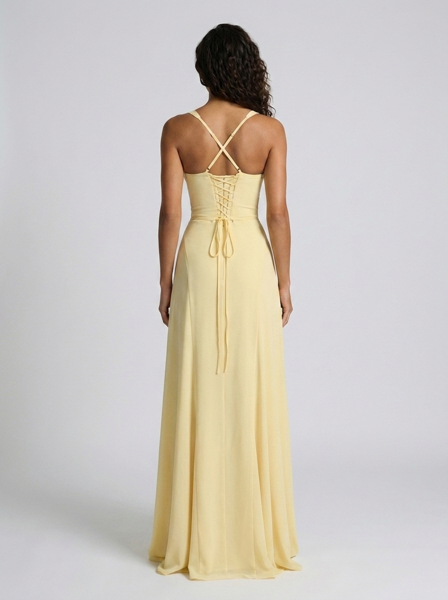 RIHANNA MAXI DRESS Yellow back