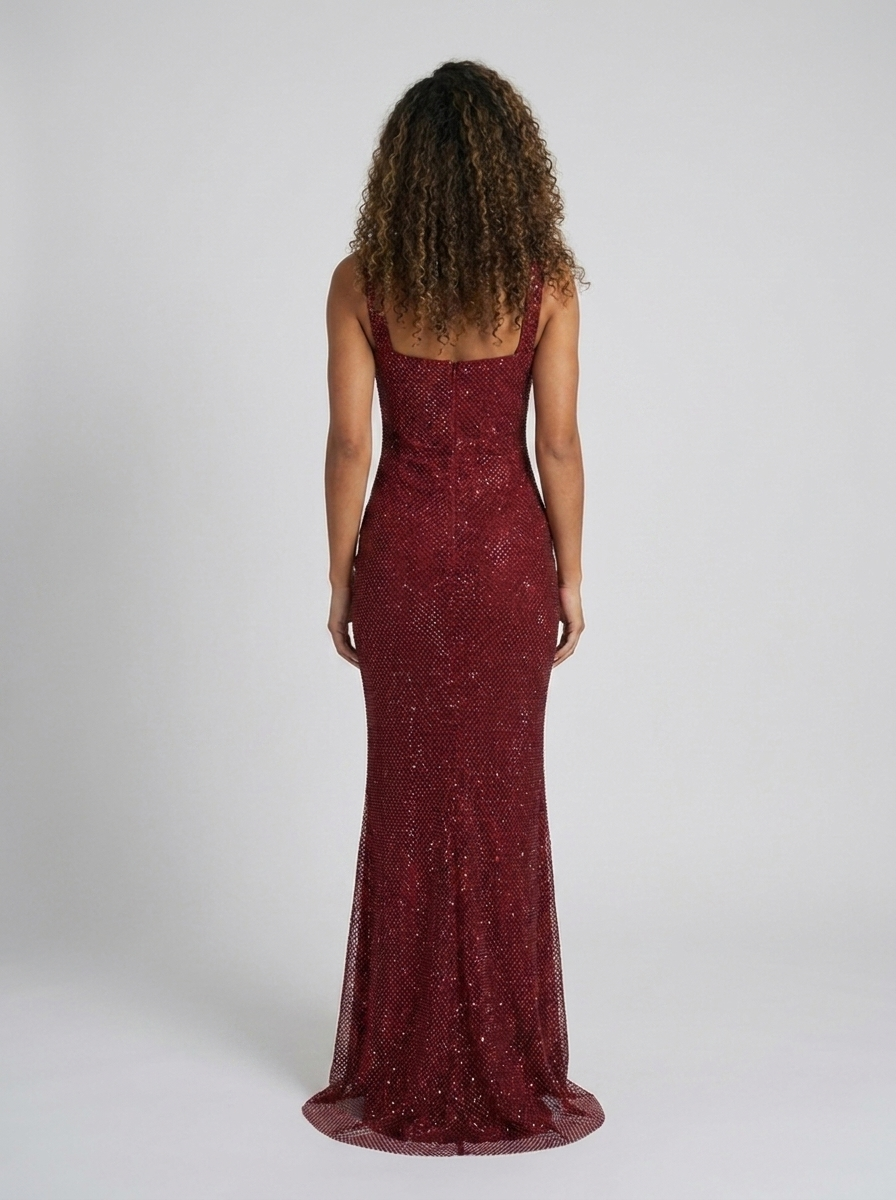 ENYA MAXI DRESS Wine Red back