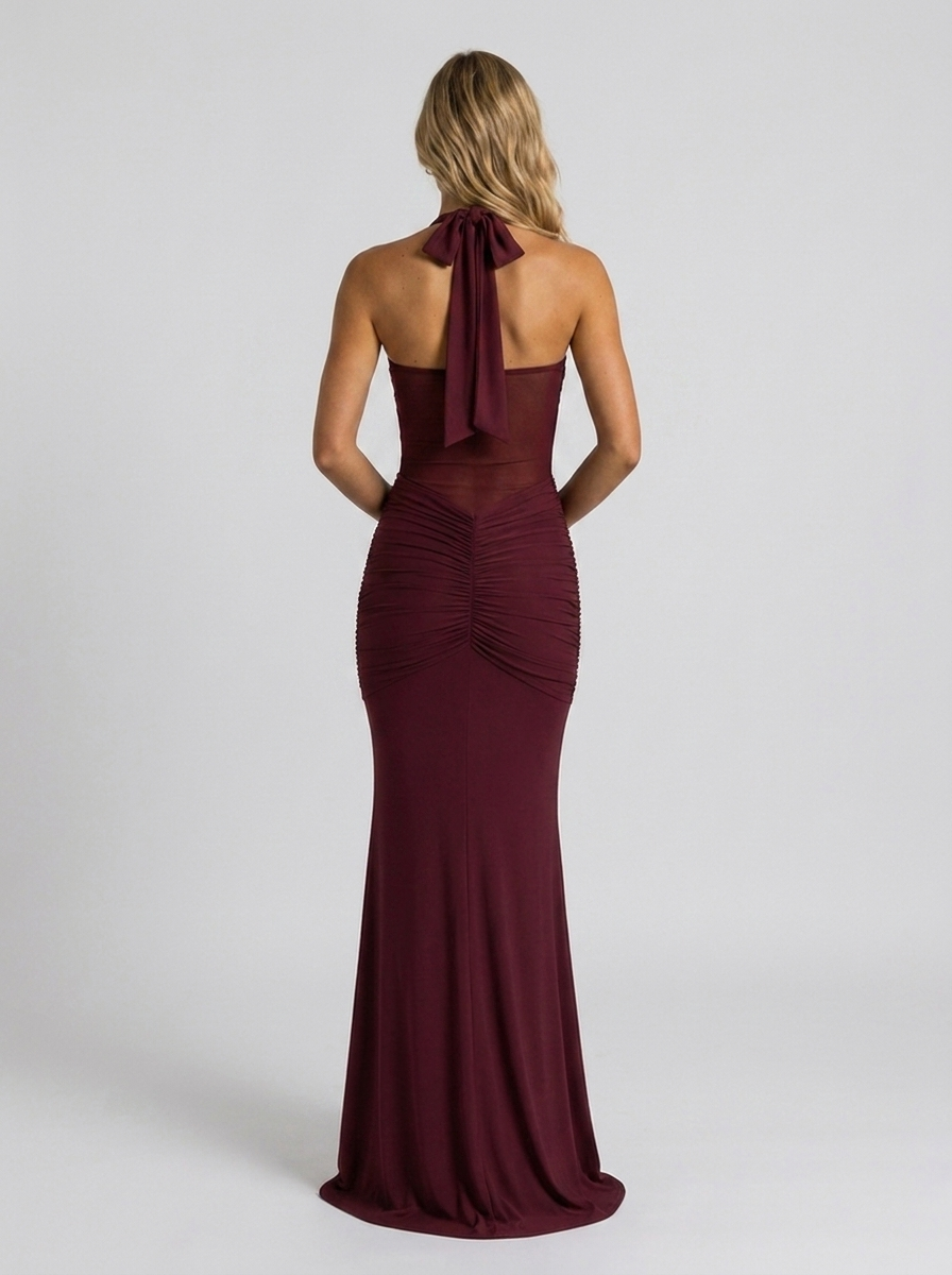 VIVIANA MAXI DRESS Wine Red back