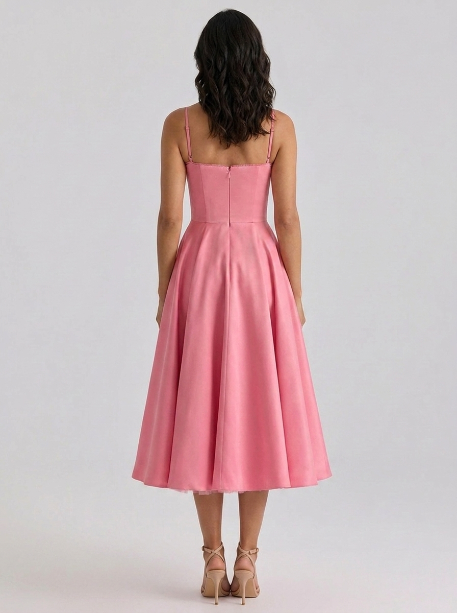 AMELIE MIDI DRESS Pink back