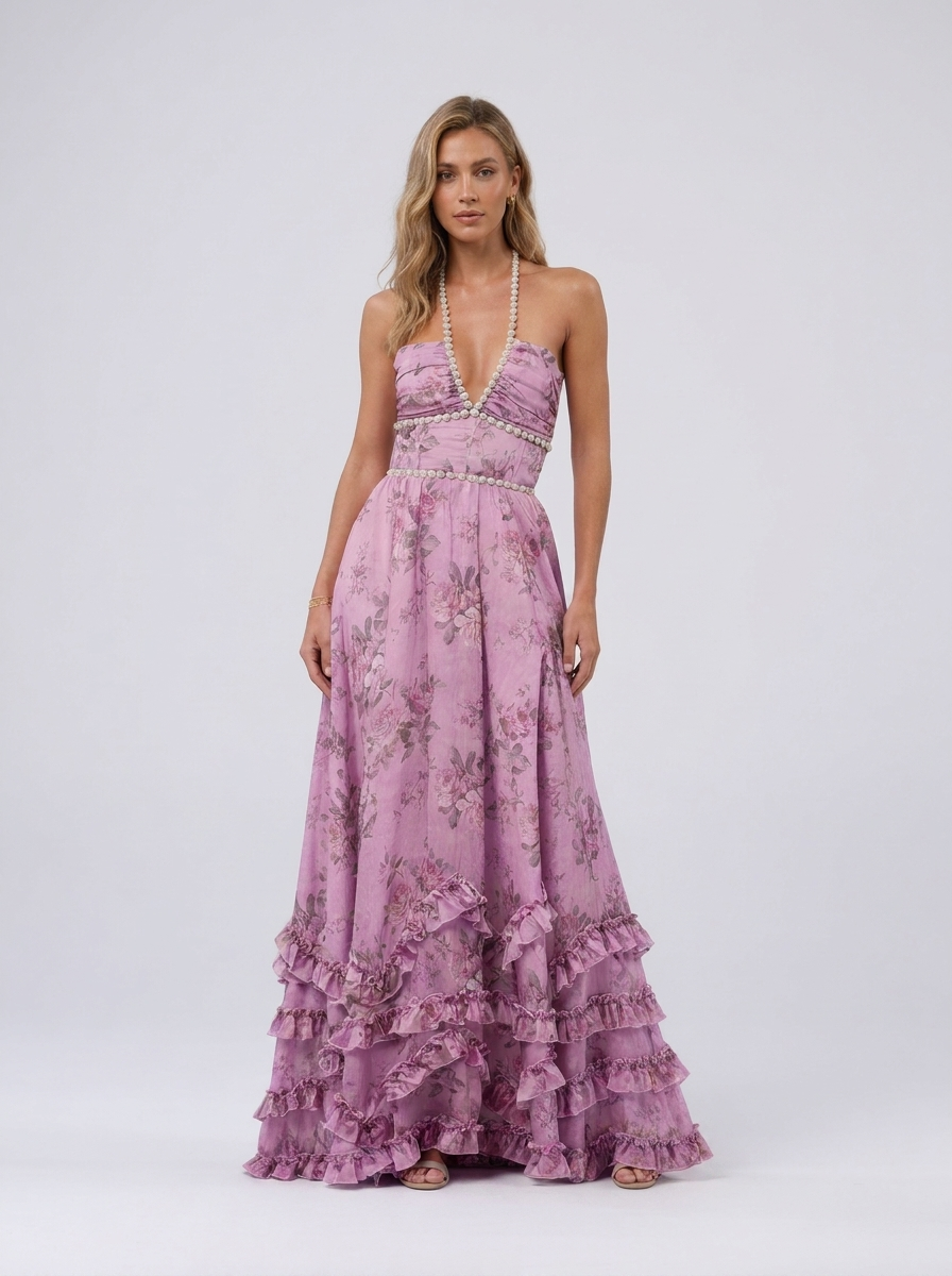 CHRISTINE MAXI DRESS Purple front