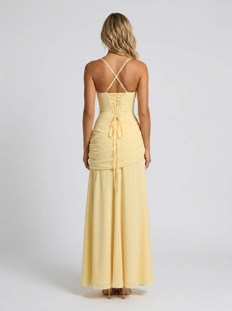 ROSE MAXI DRESS Yellow back