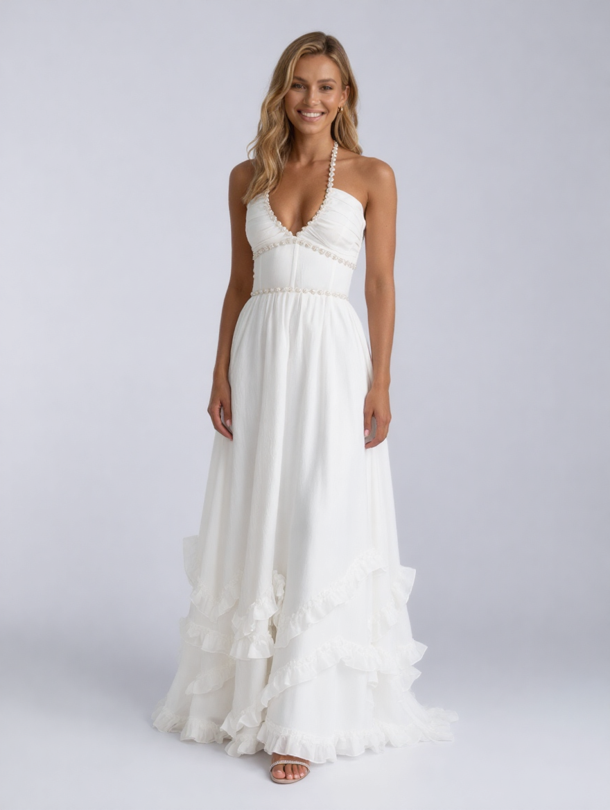 CHRISTINE MAXI DRESS White front
