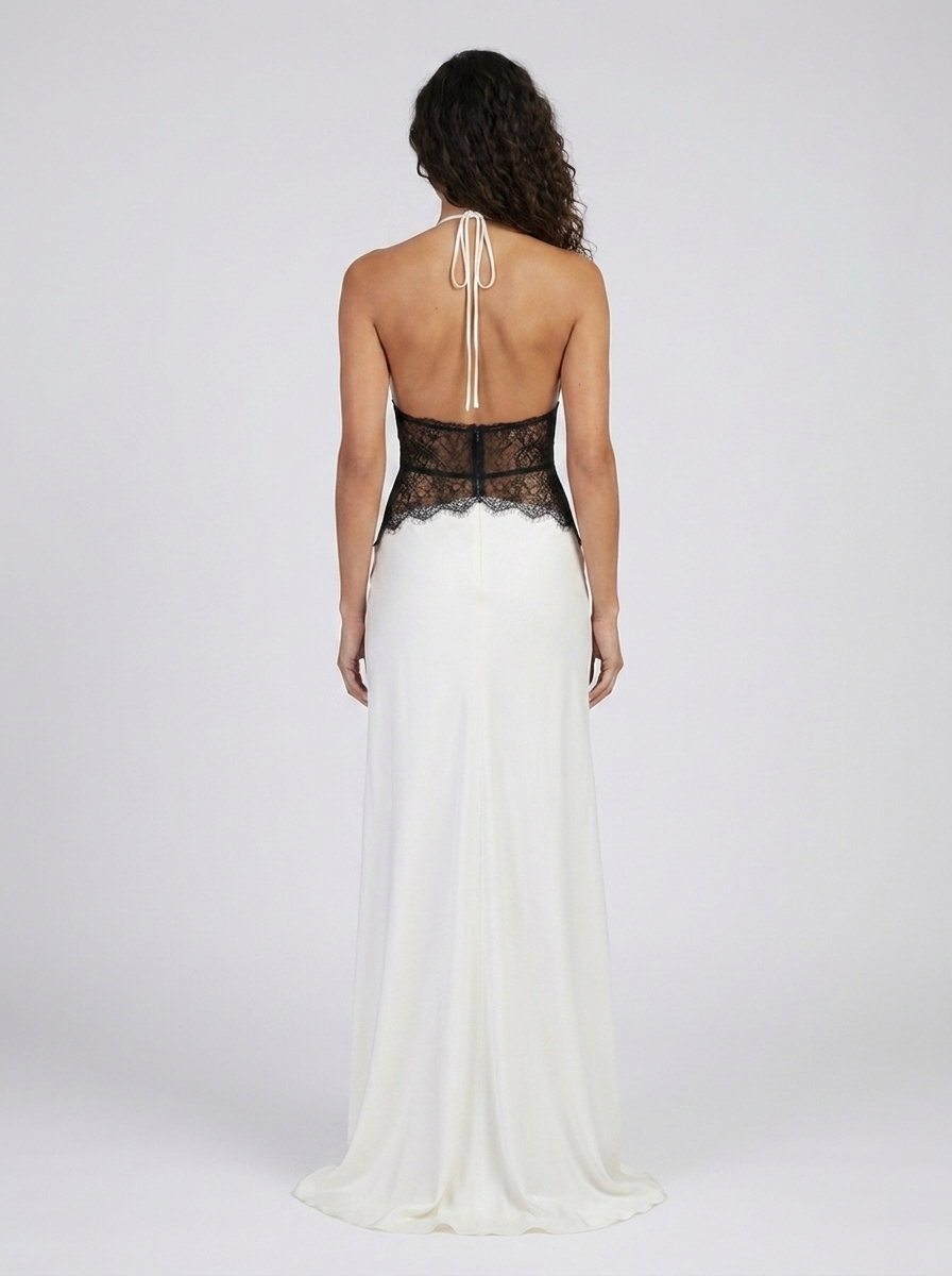 SELINA MAXI DRESS White/Black back