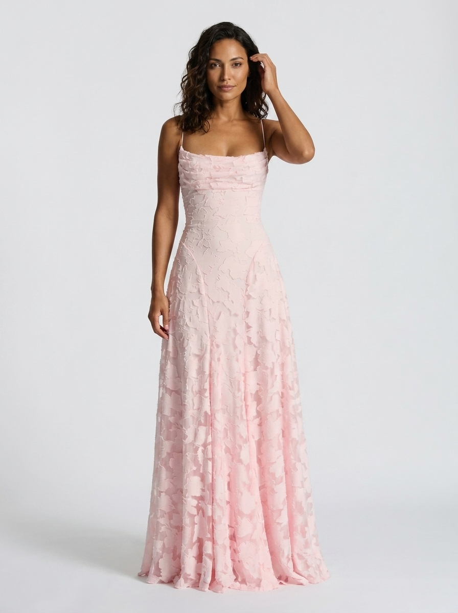 CELESTE MAXI DRESS Pink front