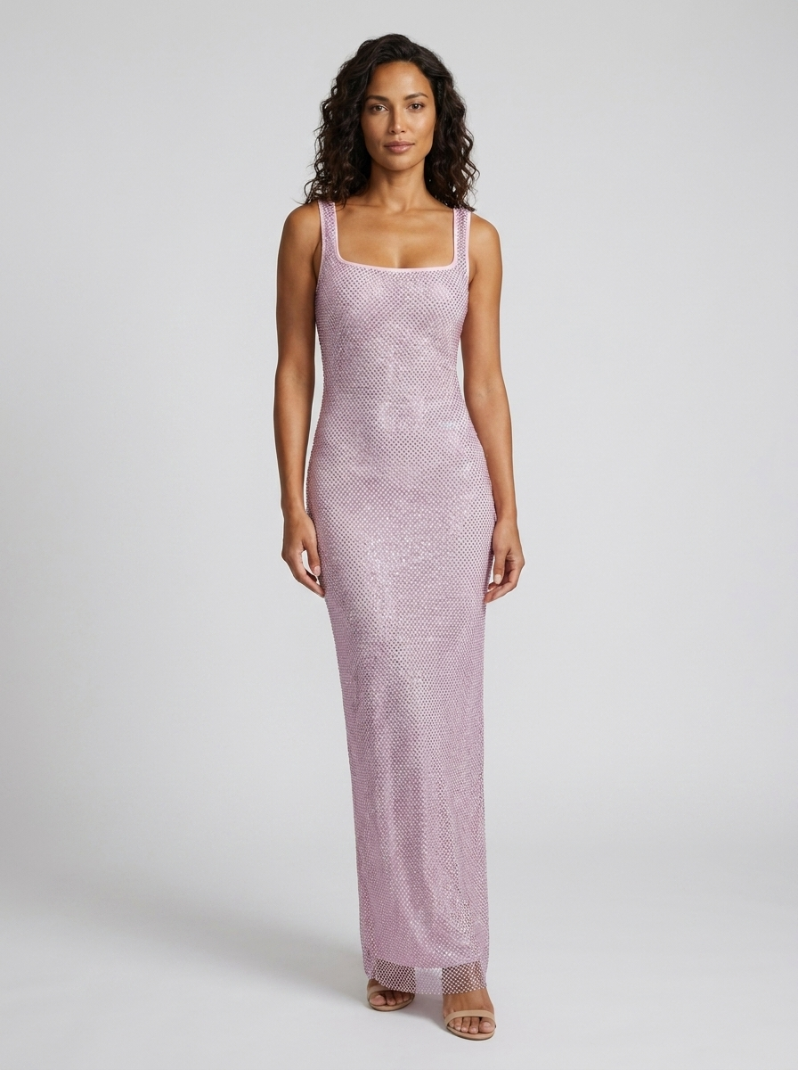 HANNAH MAXI DRESS Pink front