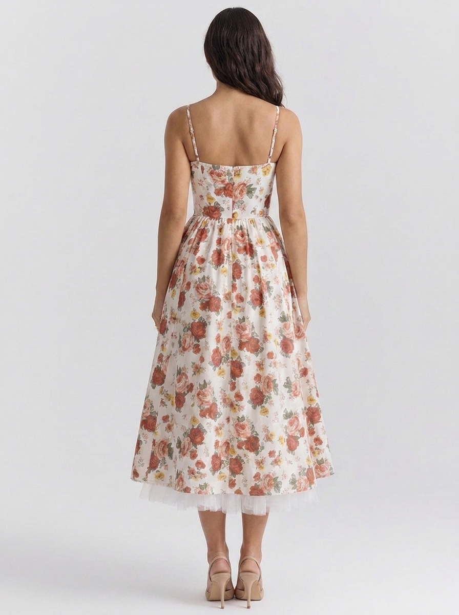 AMELIE MIDI DRESS Floral back