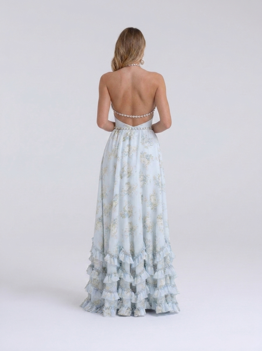 CHRISTINE MAXI DRESS Sky Blue back
