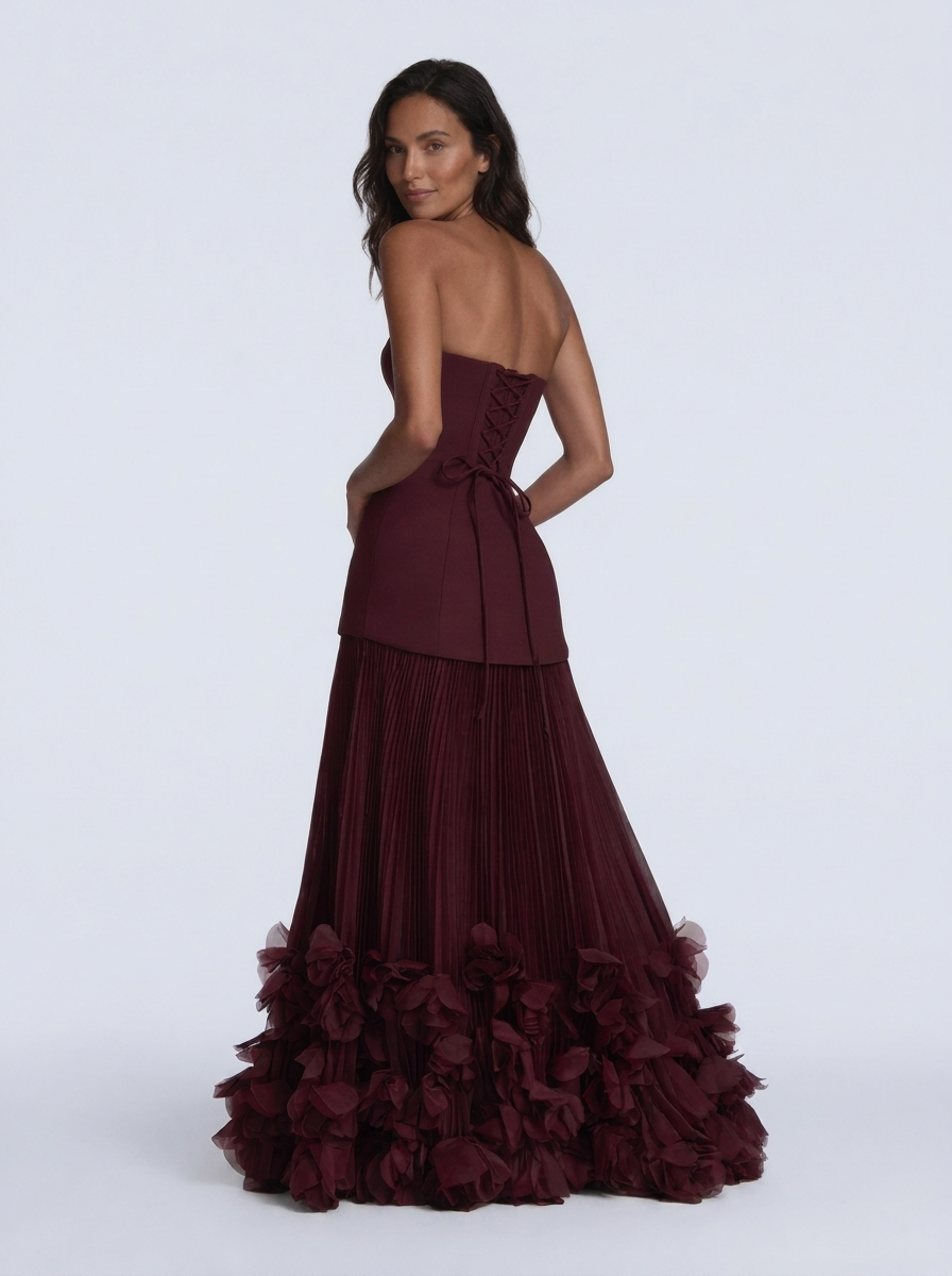 LOUISA MAXI DRESS Cherry Lacquer back