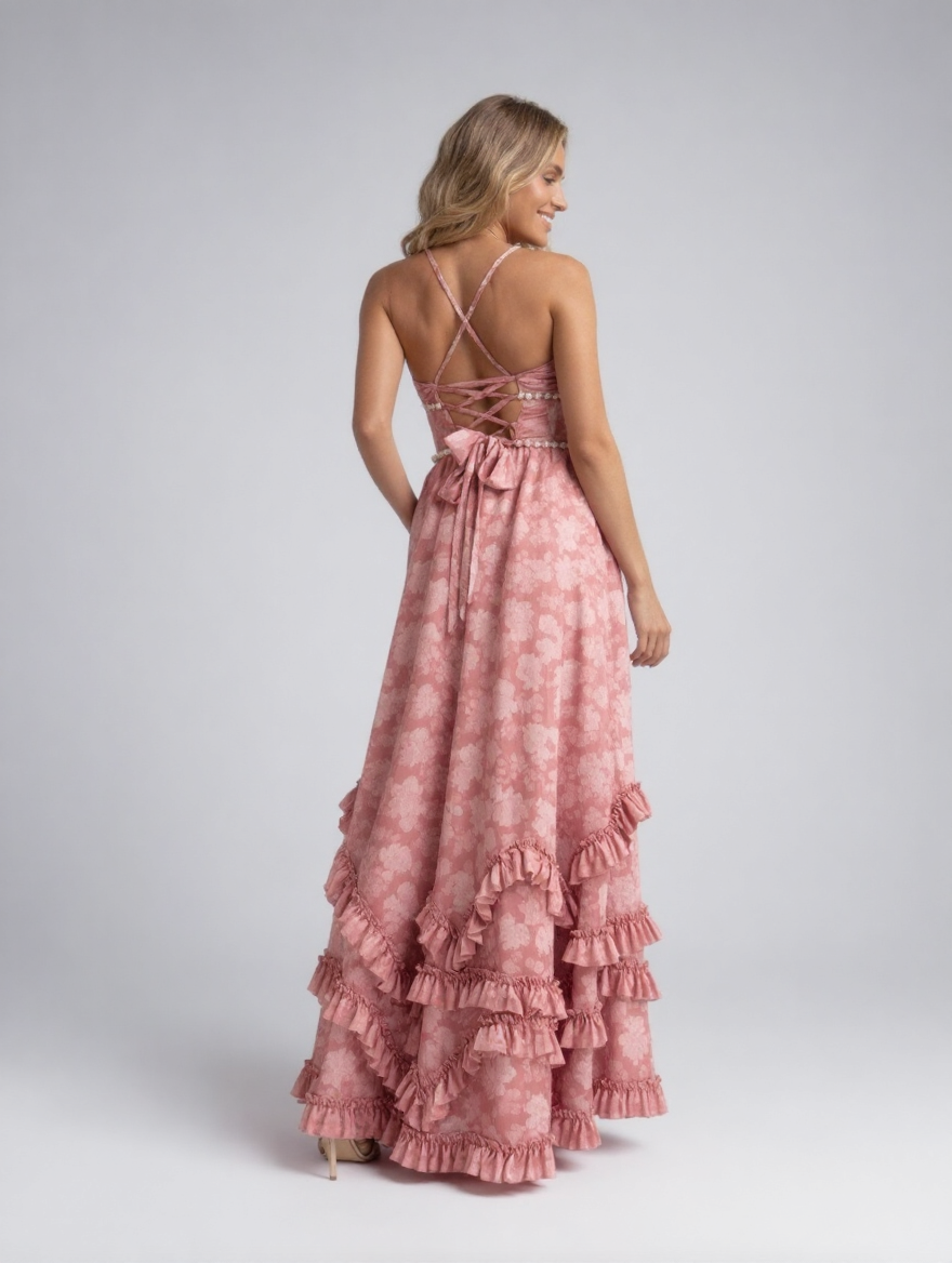 CHRISTINE MAXI DRESS Blush Petal back