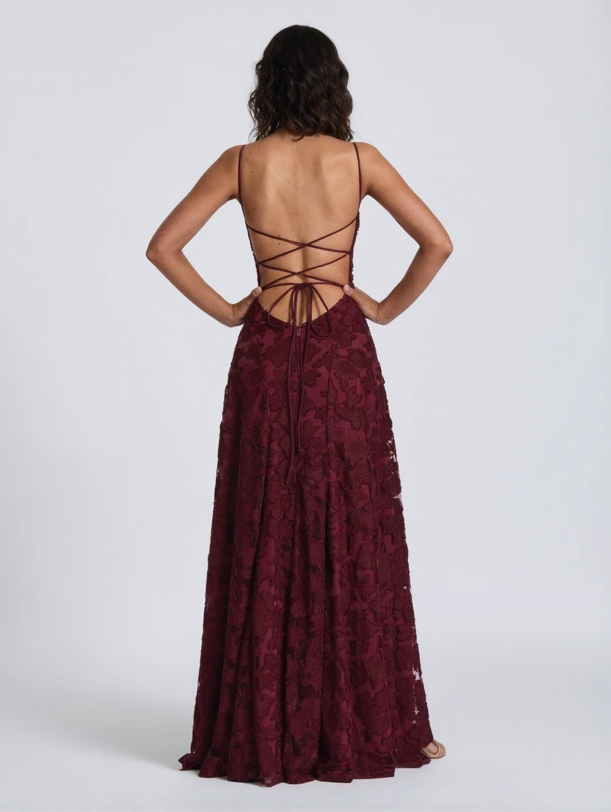 CELESTE MAXI DRESS Red back