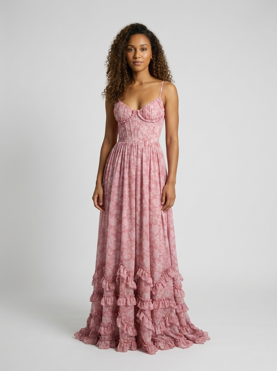 AMIRA MAXI DRESS Ivory Romance front