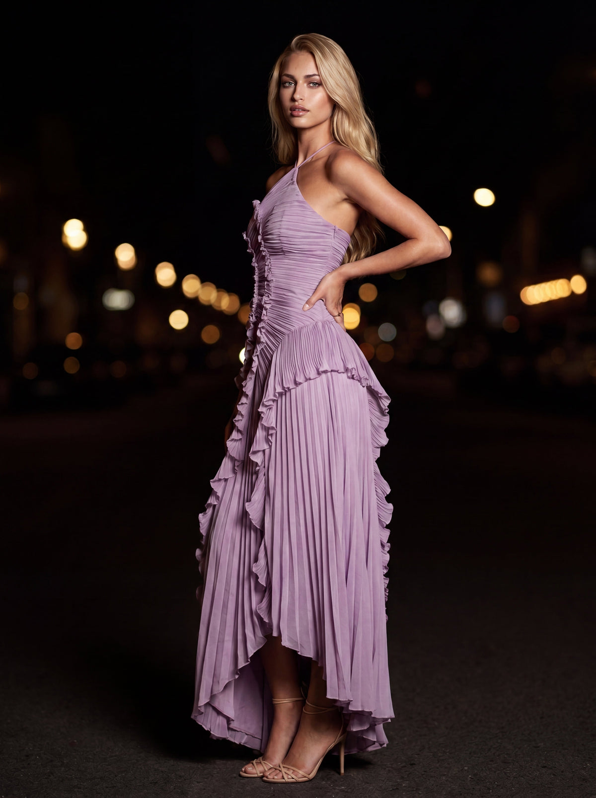 Aurelia Satin Maxi Dress White 9