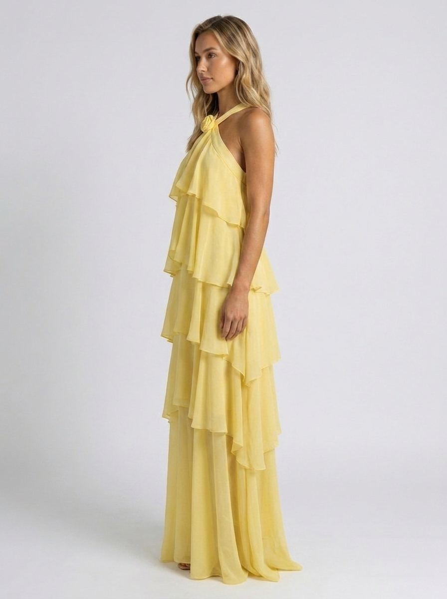 FLOWER MAXI DRESS Yellow side