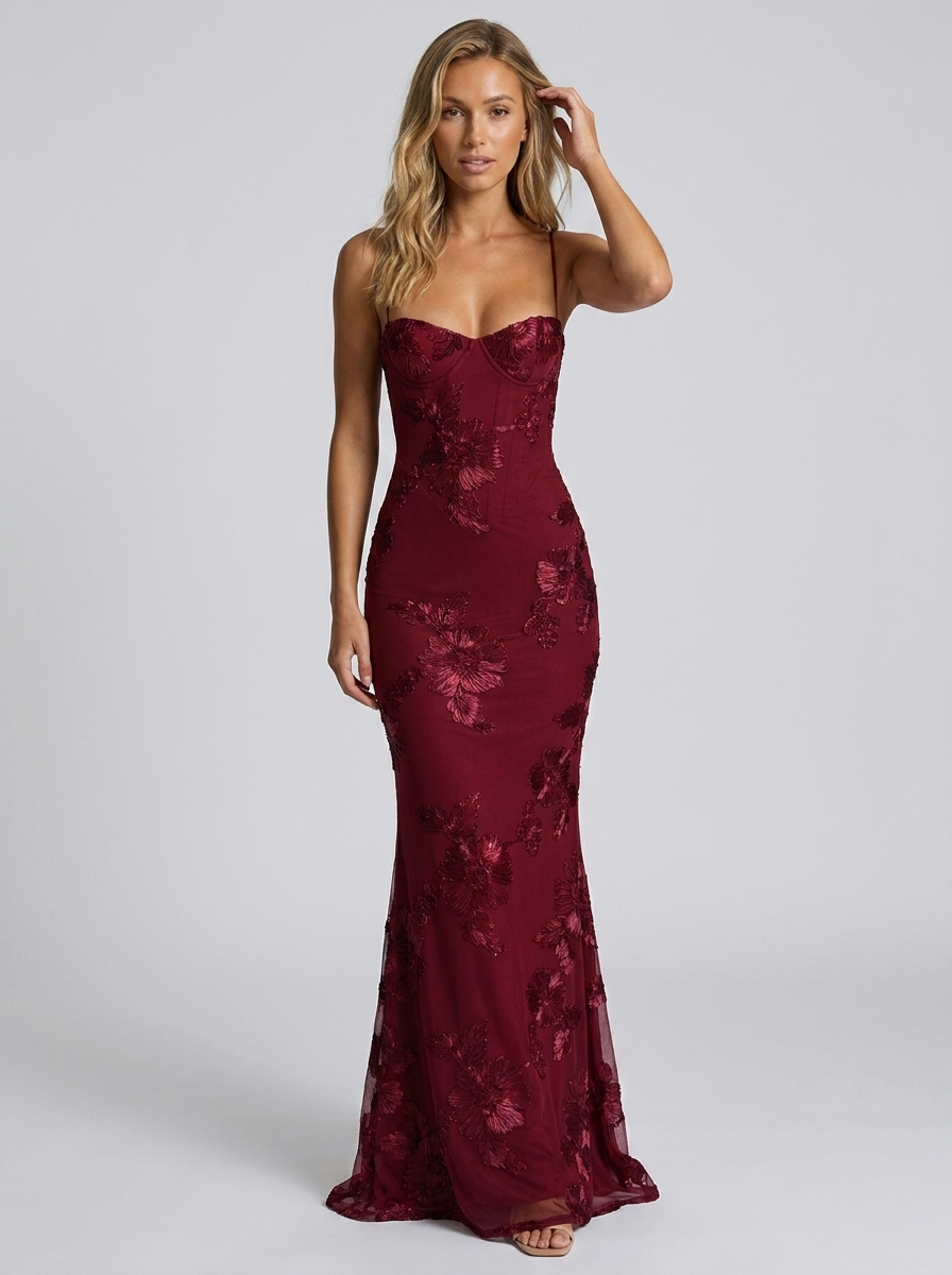 LAURA MAXI DRESS Red front