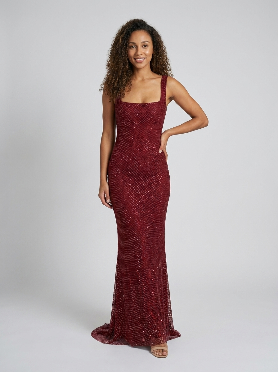 ENYA MAXI DRESS Wine Red front